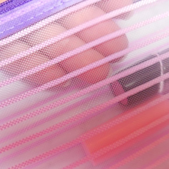 Cosmetic Pouch set of 5 travel makeup toiletry bag see-through 9" x 4.5" - Picture 4 of 6